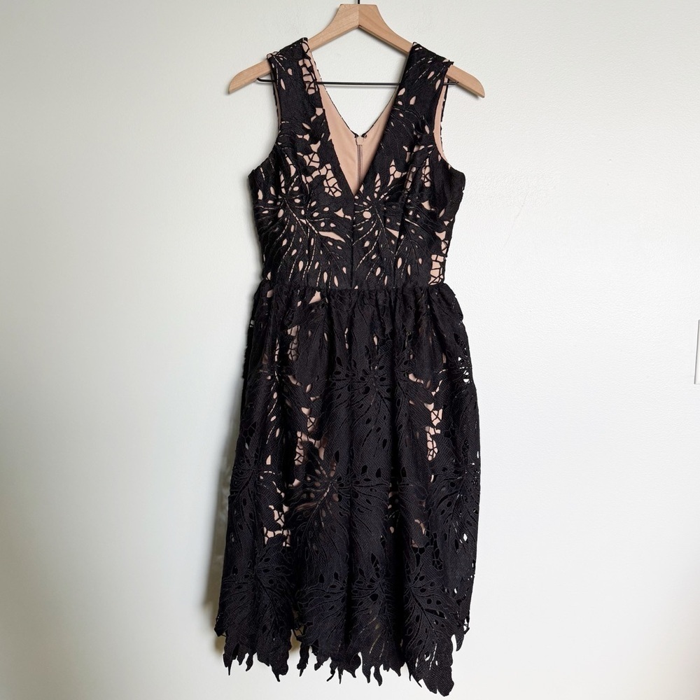 Dress The Population Black Tropical Lace Rita Dress
